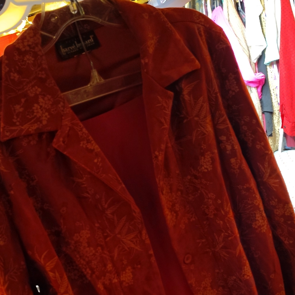 Hannah Deep Red Floral Women's Blazer